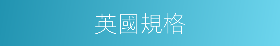 英國規格的同義詞