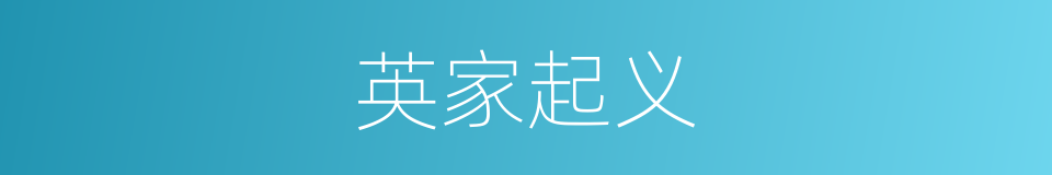 英家起义的同义词