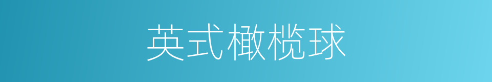 英式橄榄球的同义词