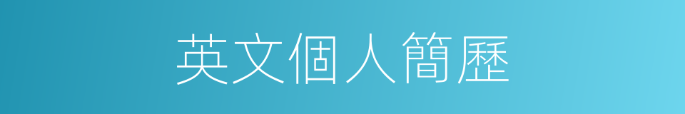 英文個人簡歷的同義詞