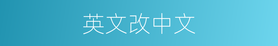 英文改中文的同义词