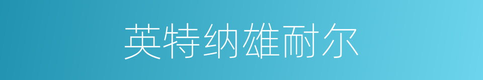 英特纳雄耐尔的意思