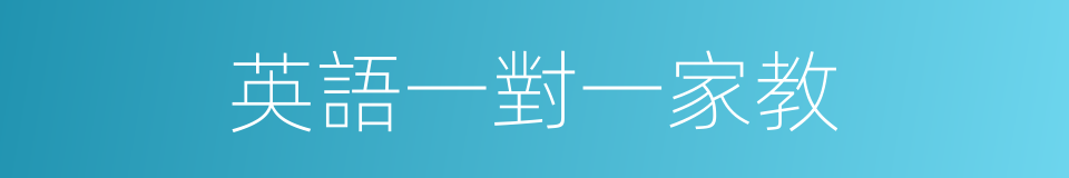 英語一對一家教的同義詞