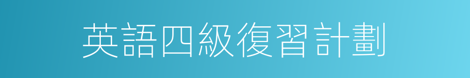 英語四級復習計劃的同義詞