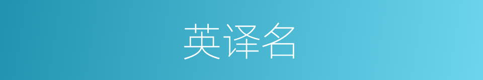 英译名的同义词