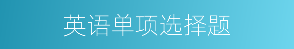 英语单项选择题的同义词