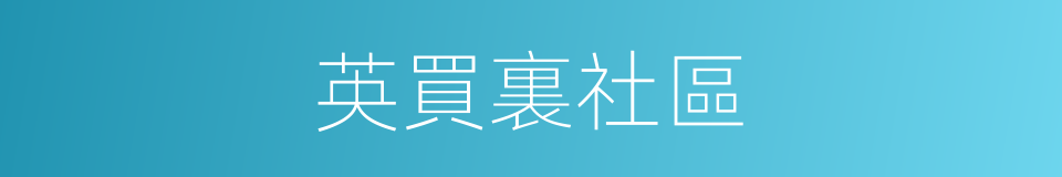 英買裏社區的同義詞