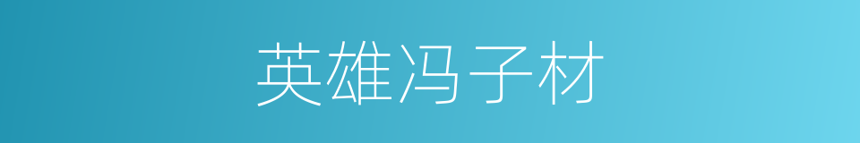 英雄冯子材的同义词