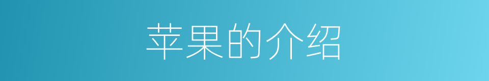 苹果的介绍的同义词