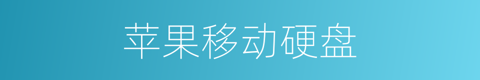 苹果移动硬盘的同义词