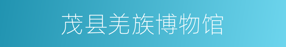 茂县羌族博物馆的同义词