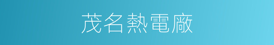 茂名熱電廠的同義詞