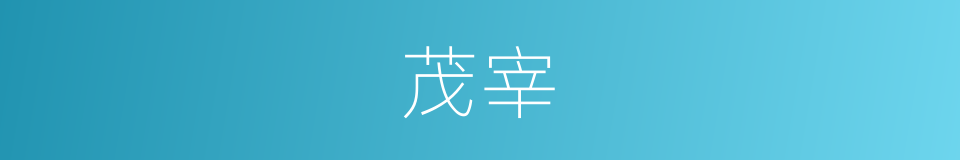 茂宰的意思