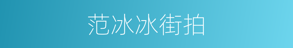 范冰冰街拍的同义词