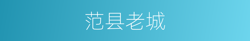 范县老城的同义词