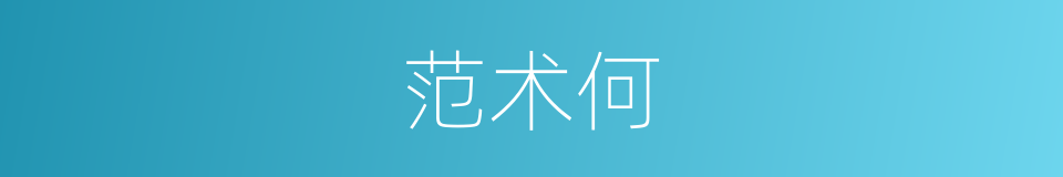 范术何的同义词
