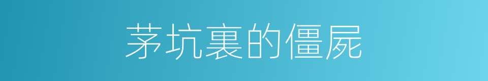 茅坑裏的僵屍的同義詞