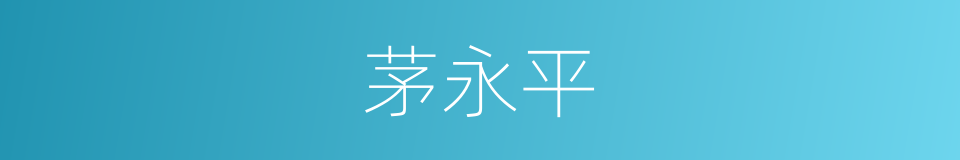 茅永平的同义词