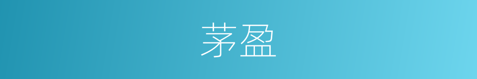 茅盈的意思