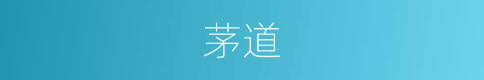 茅道的同义词