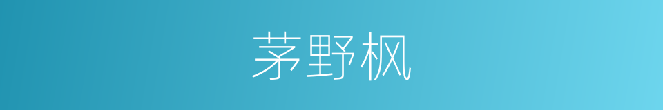 茅野枫的同义词