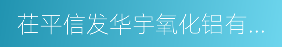 茌平信发华宇氧化铝有限公司的同义词