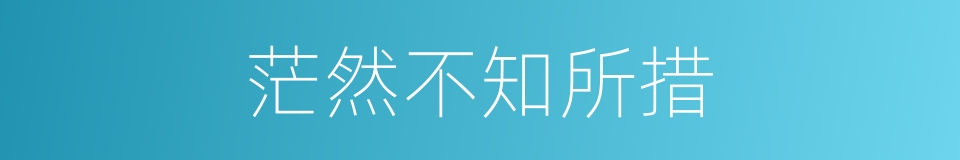 茫然不知所措的意思