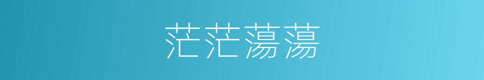 茫茫蕩蕩的意思