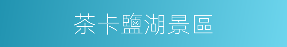 茶卡鹽湖景區的同義詞