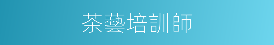 茶藝培訓師的同義詞