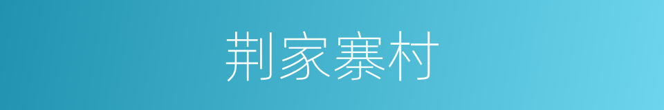 荆家寨村的同义词