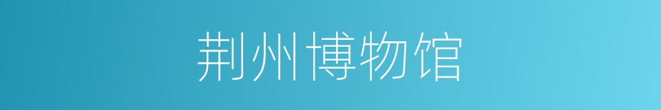荆州博物馆的同义词