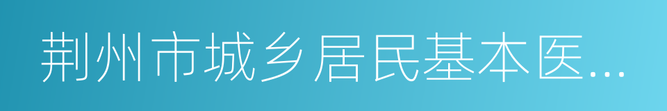 荆州市城乡居民基本医疗保险实施办法的同义词