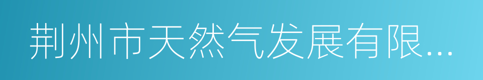 荆州市天然气发展有限责任公司的同义词