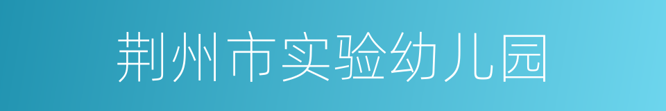 荆州市实验幼儿园的同义词