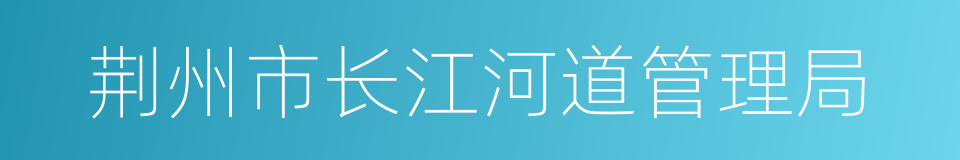 荆州市长江河道管理局的同义词