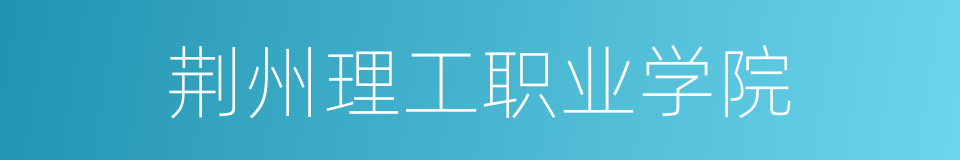 荆州理工职业学院的同义词