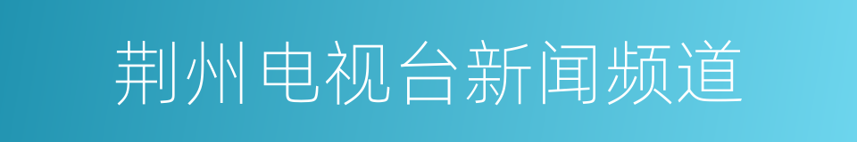 荆州电视台新闻频道的同义词