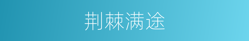 荆棘满途的意思