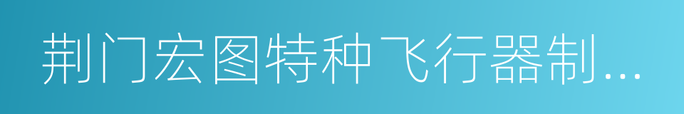 荆门宏图特种飞行器制造有限公司的同义词