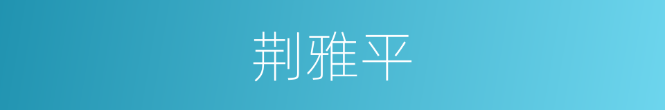 荆雅平的同义词