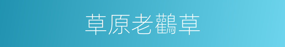 草原老鸛草的同義詞