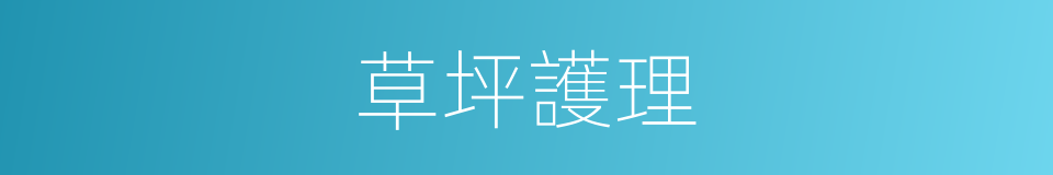 草坪護理的同義詞