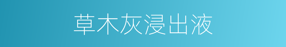 草木灰浸出液的同义词