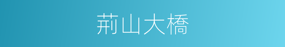 荊山大橋的同義詞