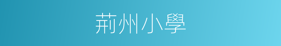 荊州小學的同義詞