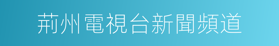 荊州電視台新聞頻道的同義詞