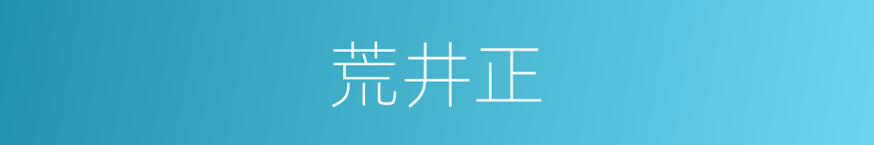 荒井正的同义词