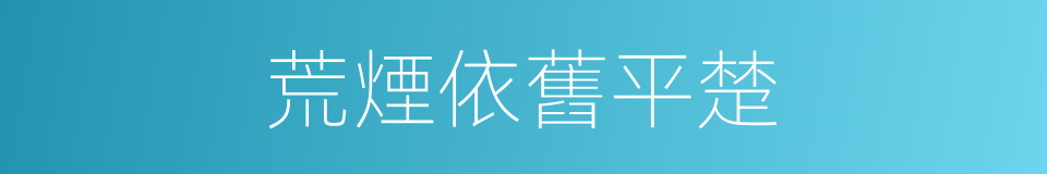 荒煙依舊平楚的同義詞