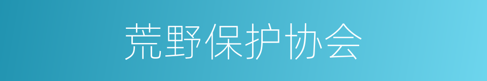 荒野保护协会的同义词